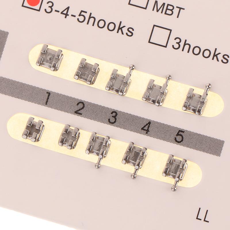 20Pcs/Pack Dental Brackets Orthodontic Braces Plus Metal Mini Standard Mesh Base Roth/Mbt 0.022/0.018 Hooks 3-4-5