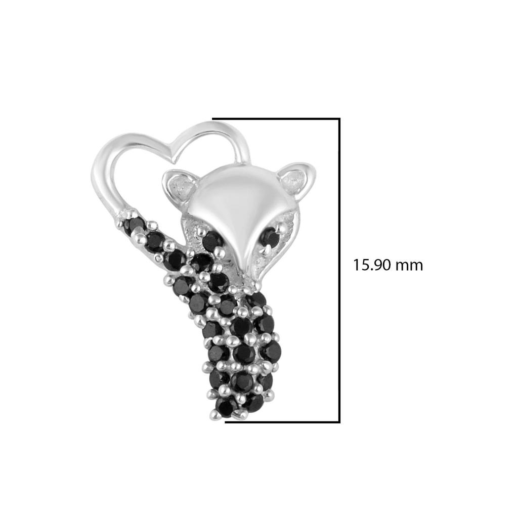 Heart Tail Fox Stud Earrings - 925 Sterling Silver
