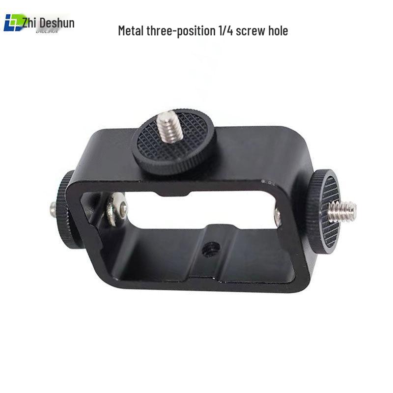 Metal Camera Phone Stand for Live Streaming with Adjustable Three-Position Bracket and 1/4 3/8 Screw Holes