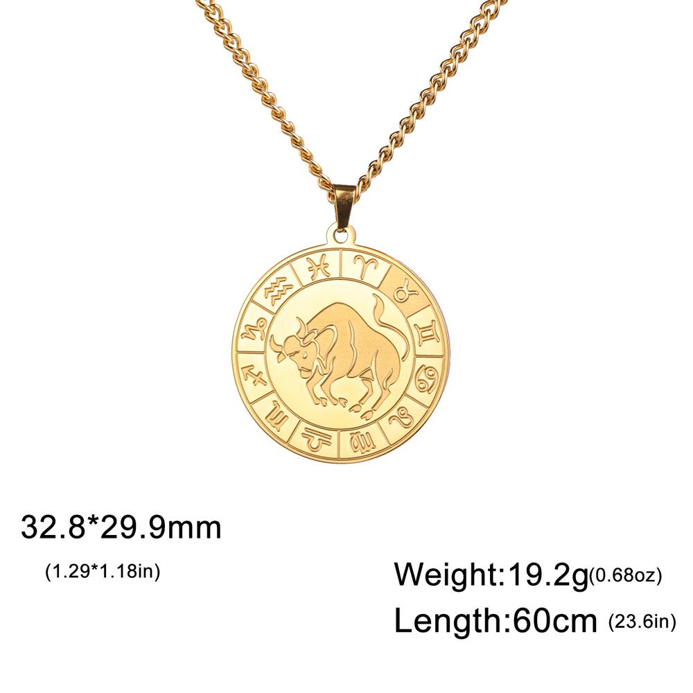 My Shape 12 Constellation Necklace Gothic Zodiac Pendant Chain Women Men Leo Aries Virgo Capricorn Birthday Jewelry Wholesale