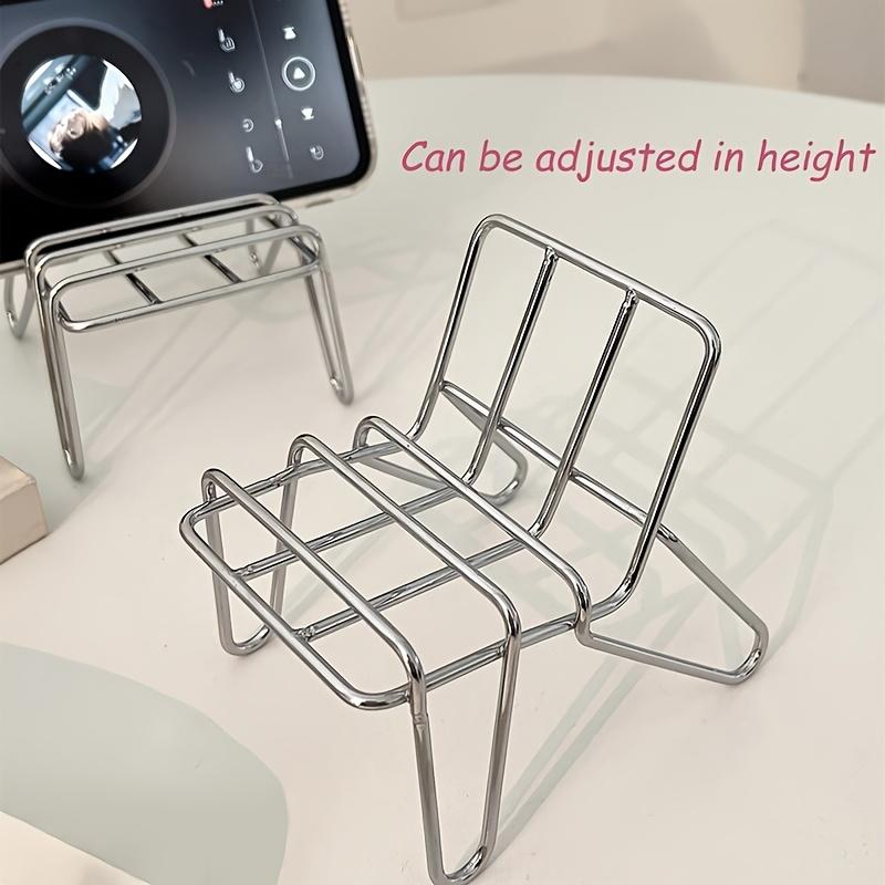Modern Simple IG Style Metal Iron Desktop Phone Holder Chair Shape Stand for Horizontal & Vertical Use Desk Decor