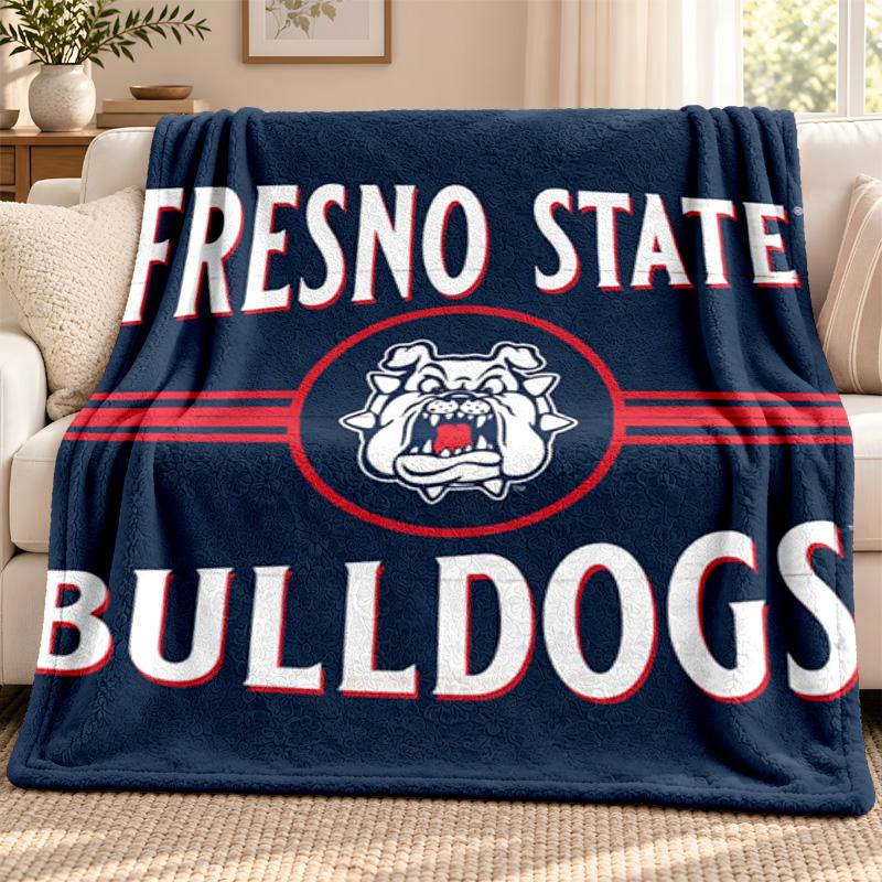 Fresno State Bulldogs blanket Flannel Blanket Soft Cozy Plush Throw for Sofa Bed Lightweight Home Decoration Outdoor camping