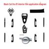 Carbon Fiber Interior Decor Stickers for Black Cat Ora R1: Central Control, Gear Position, and Door Panels
