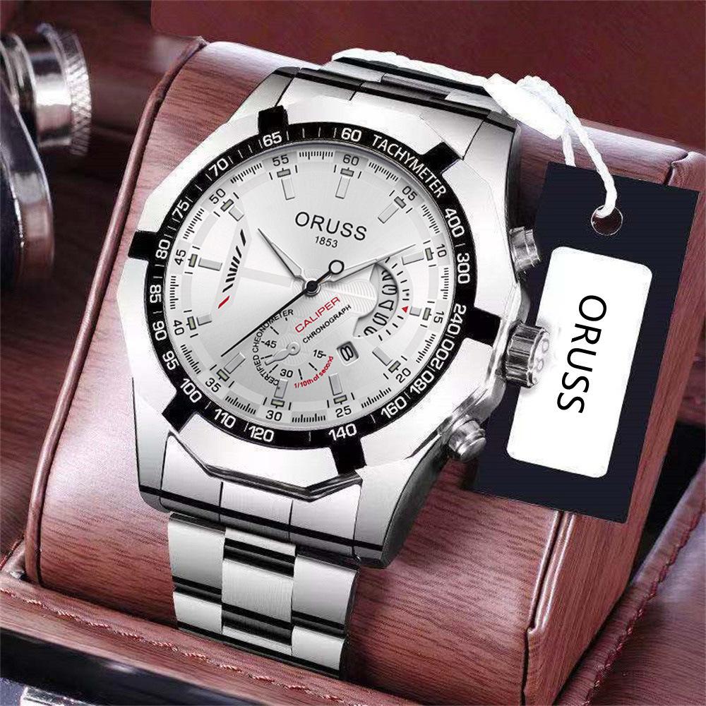 Direct Sales Handsome Fashion Trend Business Large Dial Men S Watch Student Casual Steel Belt Quartz Watch