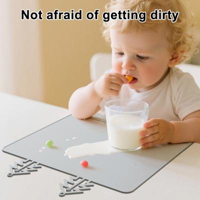 Silikon-Platzset für Kleinkinder Weiches Rutschfestes Baby-Platzset mit Beißring Tischkantenschutz Tischschutzmatte für Baby Essen Spielen