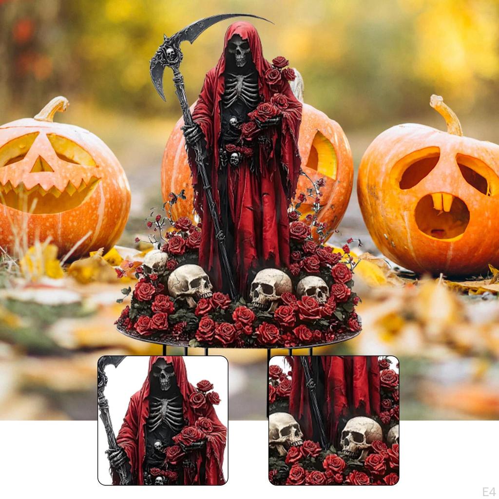 Halloween Acrylic 2D Flat Garden Stake Decor Weatherproof Rainproof Ornament Plaque Yard Sign