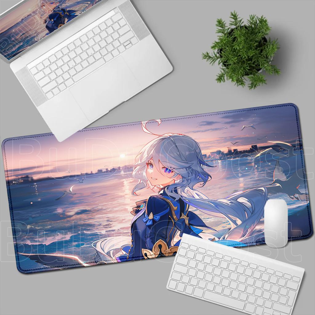 HD New Pretty Genshin Impact Furina Anime Mousepad Game Office PC Kawaii Girl Desk Mat Keyboard Mouse Pad Laptop Mice Mat Carpet