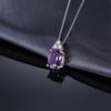 S925 Sterling Silver Jewelry Platinum Plated Violet Color Treasure European Beauty Ring Necklace Earring Jewelry Set