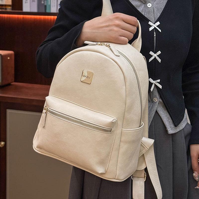 This year's new niche trend, retro simple portable small schoolbag, women's leisure commuting travel fashionable backpack