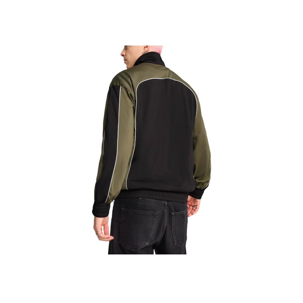 PUMA Soft Breathable Comfortable Stand Collar Zipper Long Sleeve T-Shirt Unisex Tops Dark-Green 631468-01