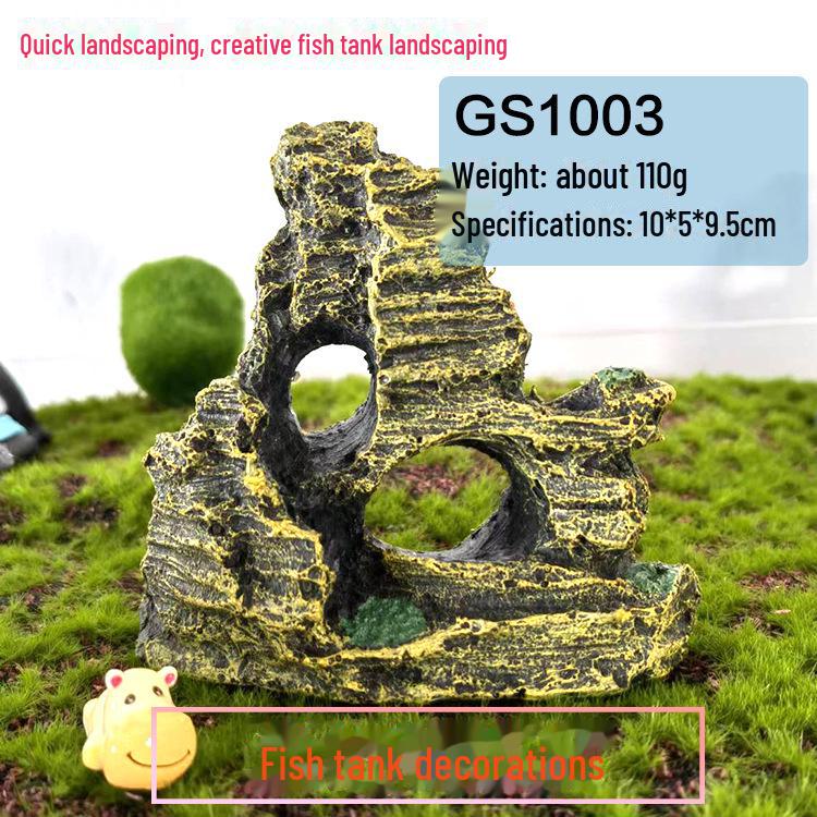 Retro Jiangnan Fish Tank Decoration: Yunhelou Cottage Rockery