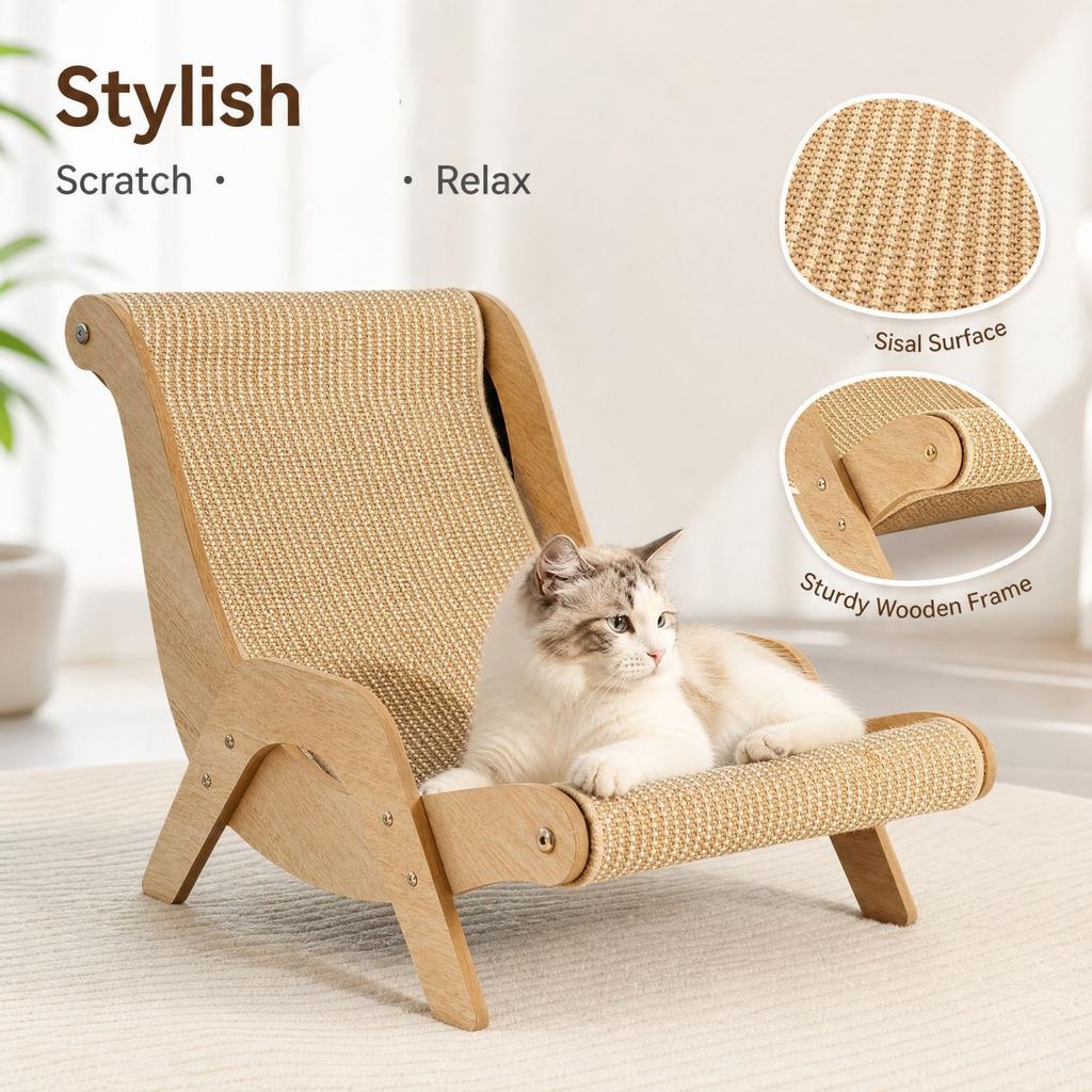 Scratching Chair for Indoor Cats and to Scratch, Play and Rest
