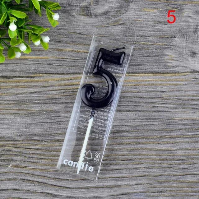 1 STK Rote Zahl Geburtstag Papier Kuchen Kerze Kinder Geburtstagsparty Hochzeitstorte Kerze Gastgeschenke Zubehör Kuchendekorationen Schwarz