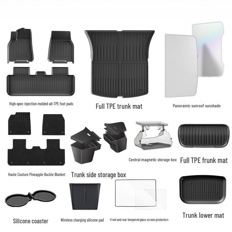 Upgraded TPE Trunk Mat Set for Tesla Model Y3 - Front & Rear Trunk, YL Interior Accessories