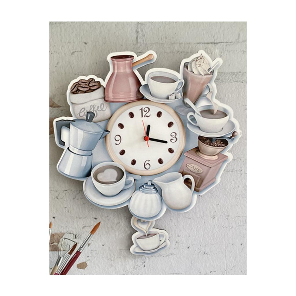 Kaffee-Deryasi-Schwingpendel-Küchenwanduhr
