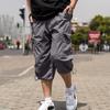 (Qunide) Fashion Men's Casual Mid Waist Solid Color Pockets Outdoor Shorts Pants
