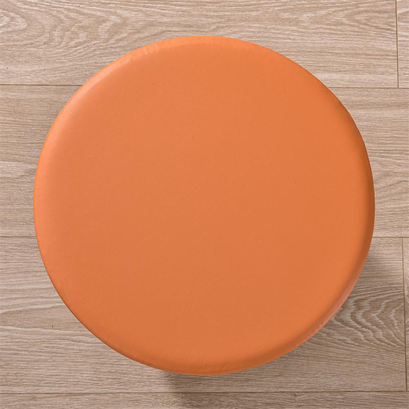 1pc Leather Round Stool Cover Elastic Anti-dirty Barstool Covers All Inclusive Solid Color Rotating Chair Slipcover Home Hotel