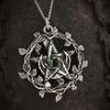 Retro Blatt-Girlande Mond Pentagramm Magischer Kreis Kristall Anhänger Halskette für Frauen Gothic Halloween Hexe Kultisten Schmuck Geschenke