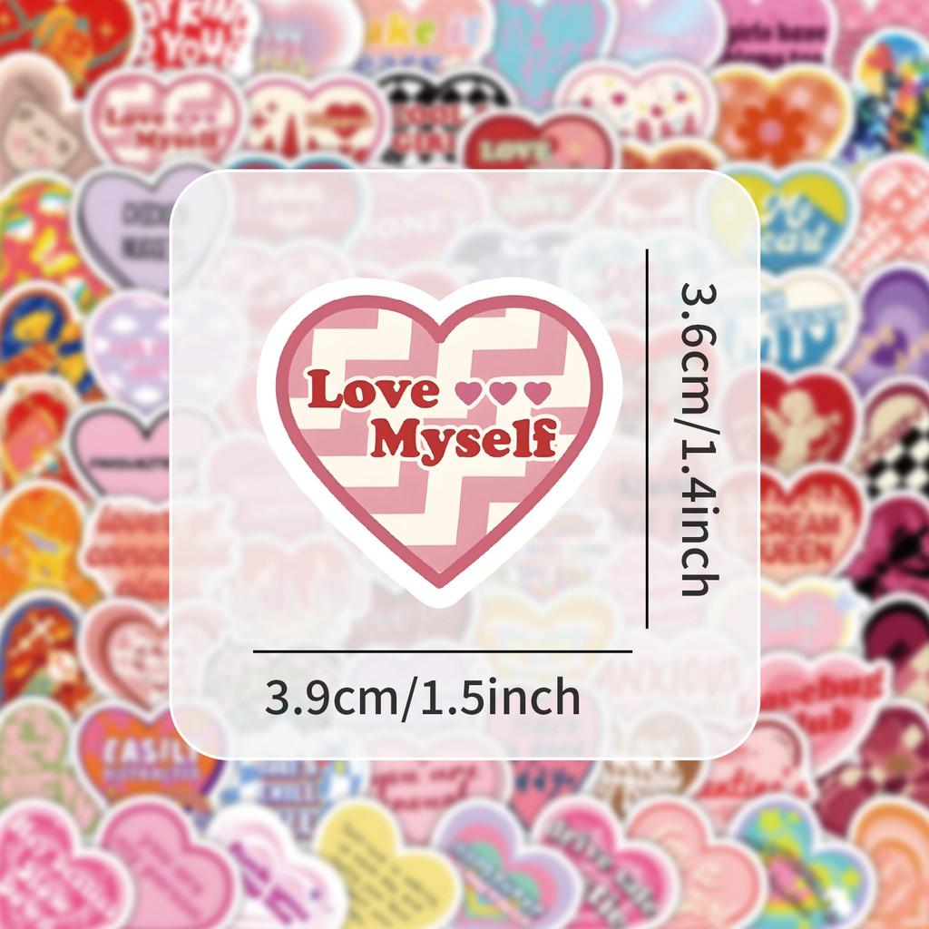 102Pcs Love Heart Stickers Diy Decorative Decals Sticker Story Store