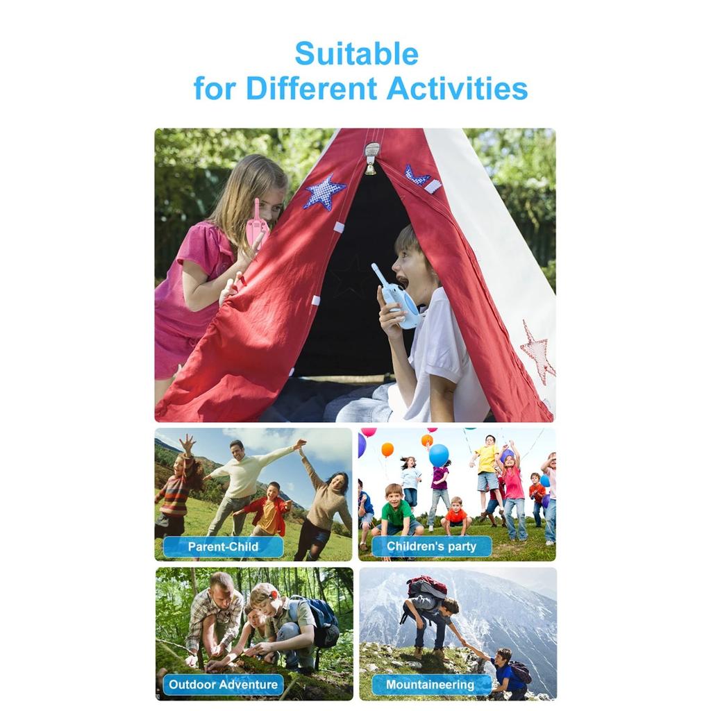 2er-Pack Walkie-Talkies für Kinderspielzeug, wiederaufladbarer Akku, Walkie-Talkie, 22 Kanäle, 2-Wege-Radio, 3 km lange Reichweite, für Kindergeschenke