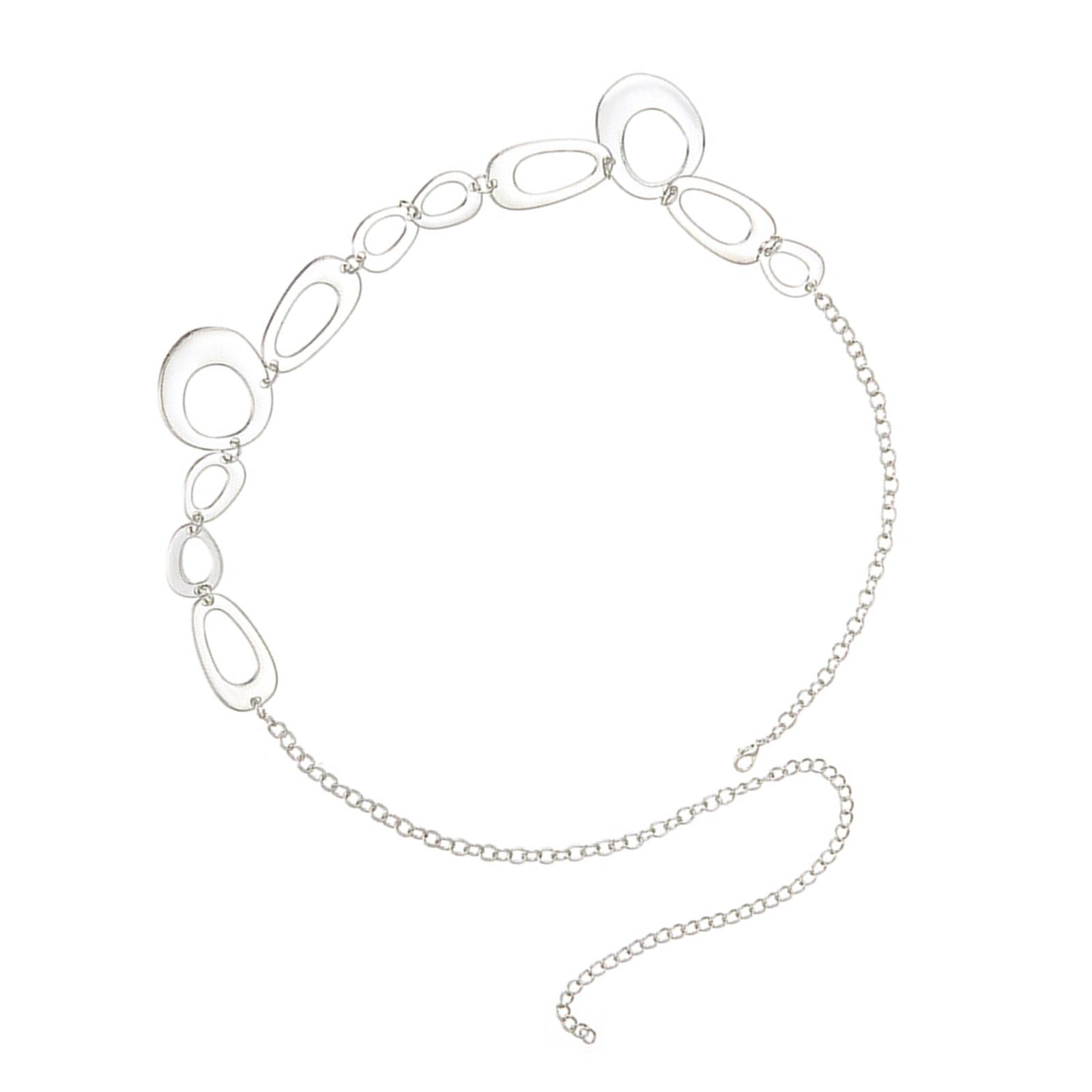 

Регулируемая цепочка для ремня из сплава, элегантная металлическая цепочка для ремня с кругом, аксессуар для талии, добавляющий изюминку любому ансамблю