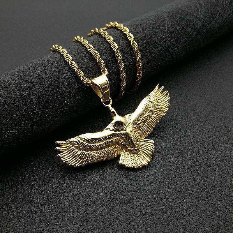 European and American Ancient Jewelry Polished Gold-plated Eagle Pendant Necklace 2026 60CM