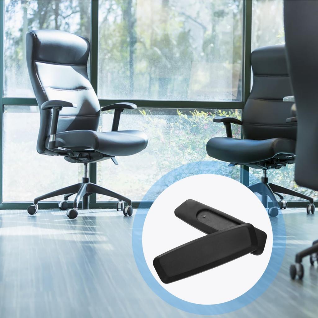 COHEALI 2pcs Office Chair Arm Armrest Covers: Stretchable PU Leather Protectors for Office/Gaming Chairs Furniture Parts (Black)