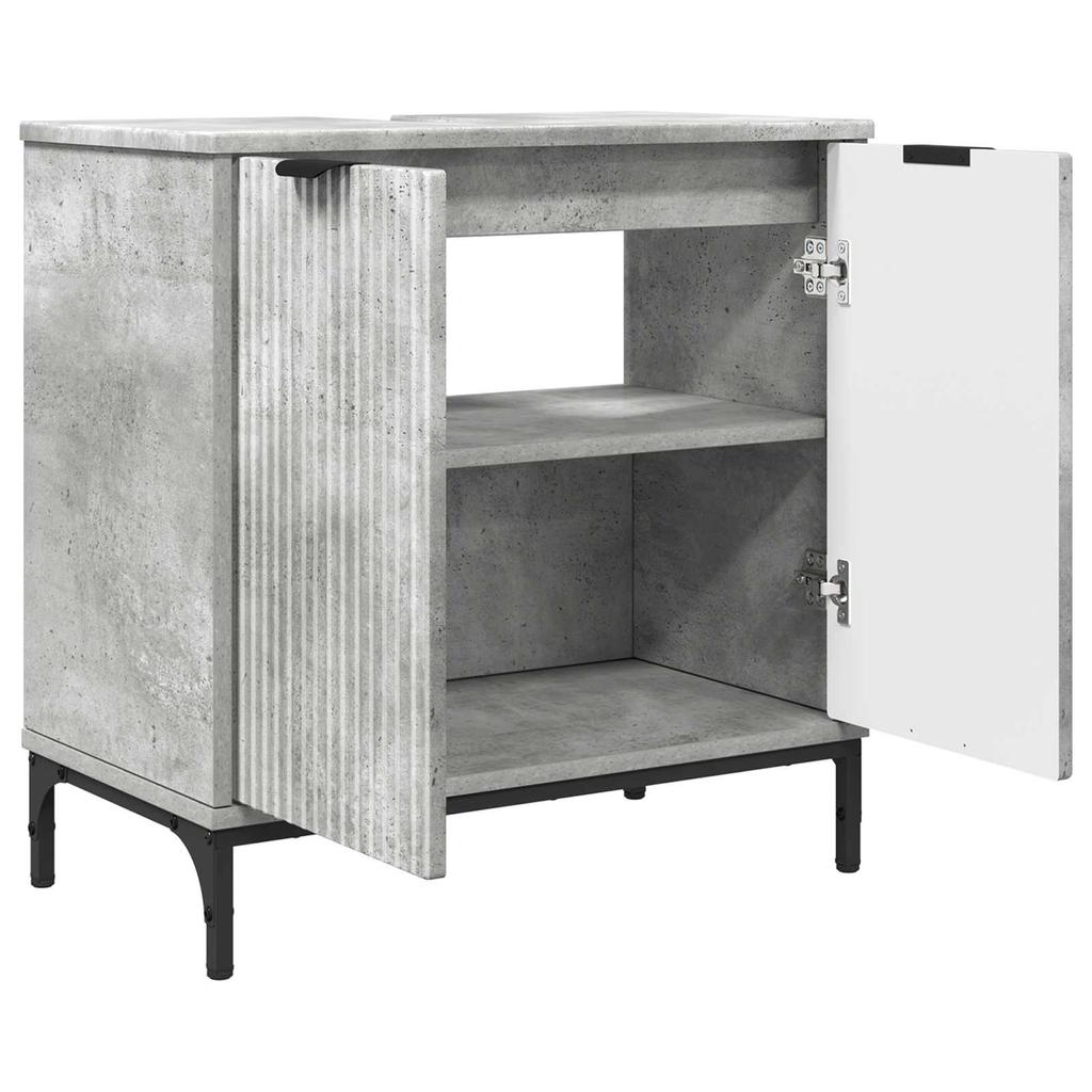 Washbasin Cabinet Concrete Grey 60.5 x 33.5 x 61 cm Engineered Wood