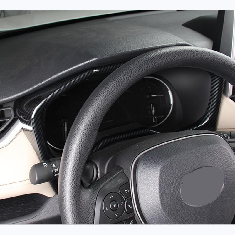 For Toyota RAV4 RAV 4 XA50   Peach Wood Car Dashboard Screen Frame Carbon Fiber Dashboard Decoration Chrome