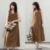 Elegant Summer Twist Pleat V-Neck Sleeveless A-Line Maxi Dress
