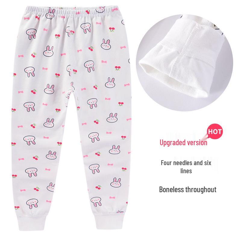 Kids' Pure Cotton Autumn Sleep Pants: Soft, Cozy Leggings for Boys and Girls