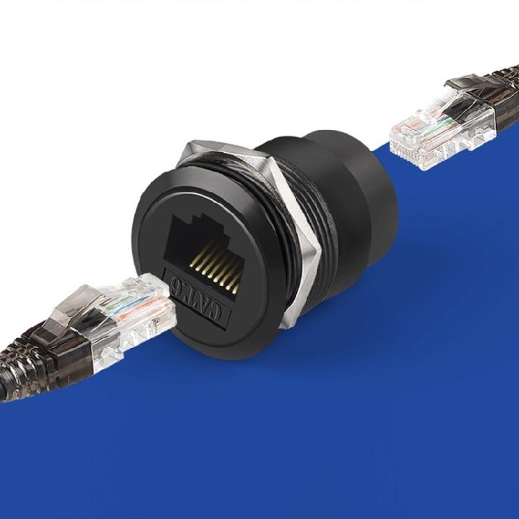RJ45 Panel Mount Connector RJ45 Cat6 Female To Female Through Ethernet Extension Coupler Adapter Transmission