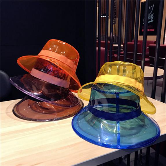 Solid Transparent Women's Caps Girls 