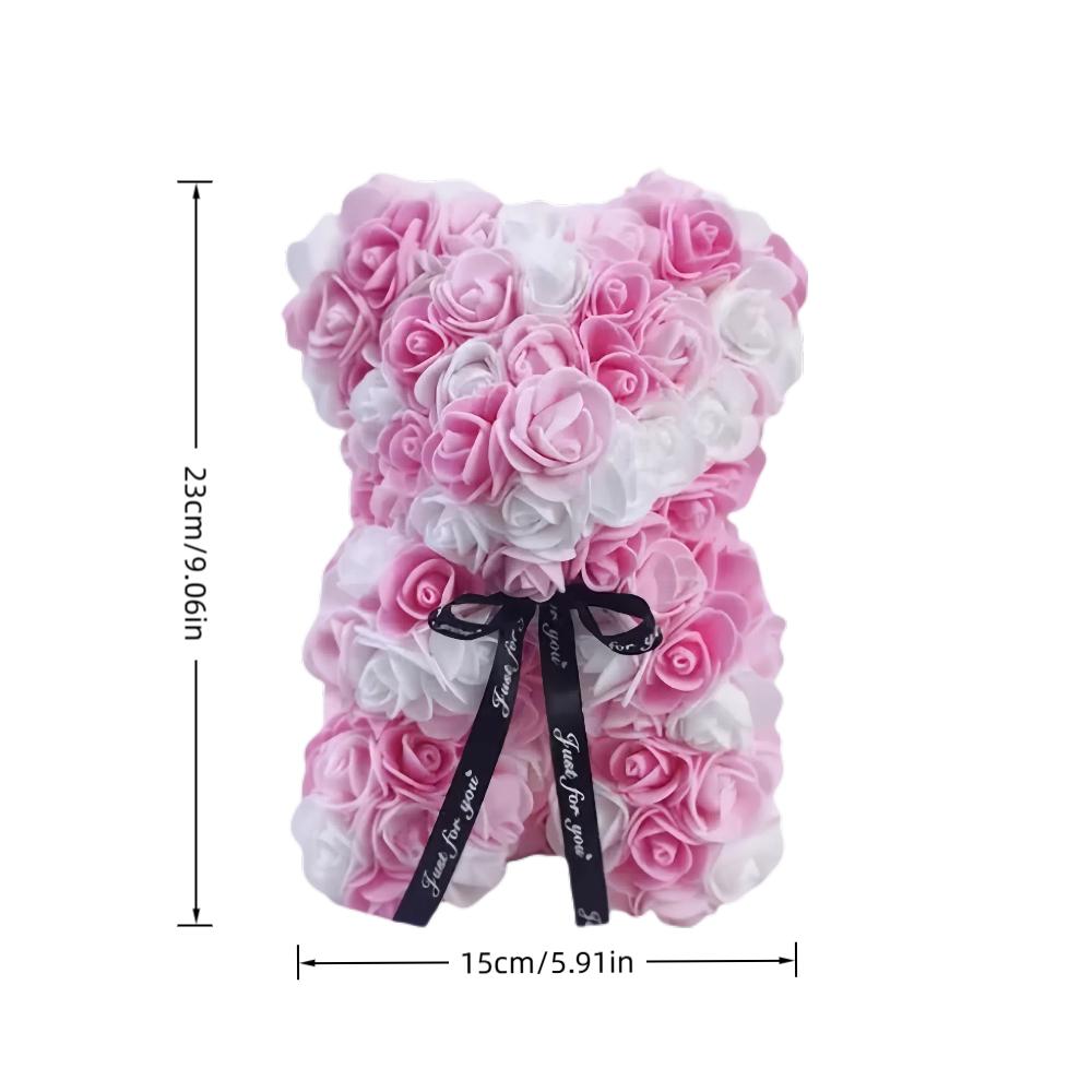 1Pc Artificial Rose Bear, Artificial Rose Bear Birthday, Valentine's Day, Wedding, Mother's Day and Anniversary Gifts