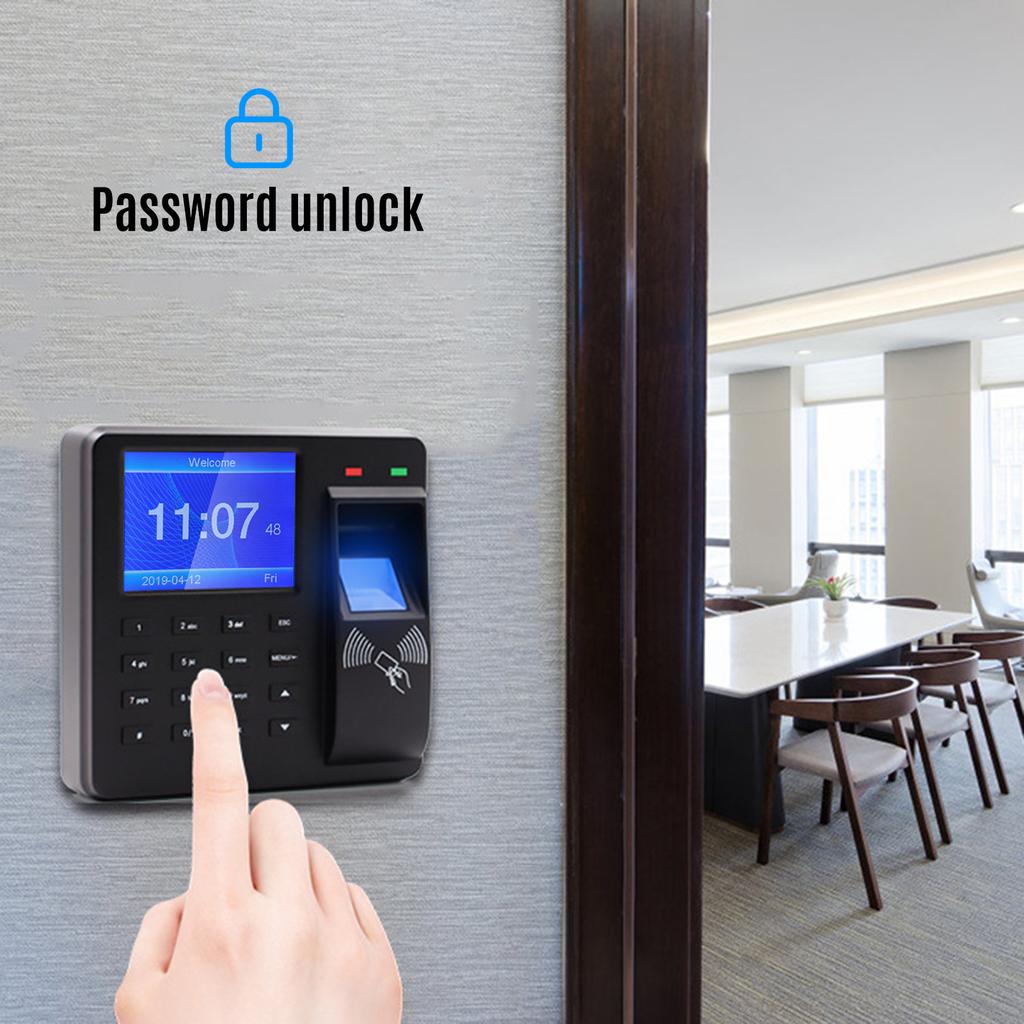 Access Control Time Attendance Machine Fingerprint/Password/ID Card Recognition Time Clock with 2.4