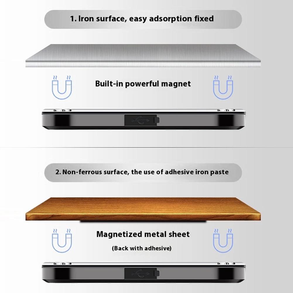 1/2PCS Car LED Door Lights Welcome Light Magnetic Control USB Charging Auto Open Door Safe Anti-collision Emergency Signal Lamp Neon Lights 4