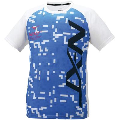 Mizuno Training Short Size 32JA1210 N-XT T-Shirt, Sleeve, Moisture-Wicking, Quick-Drying, White, L,