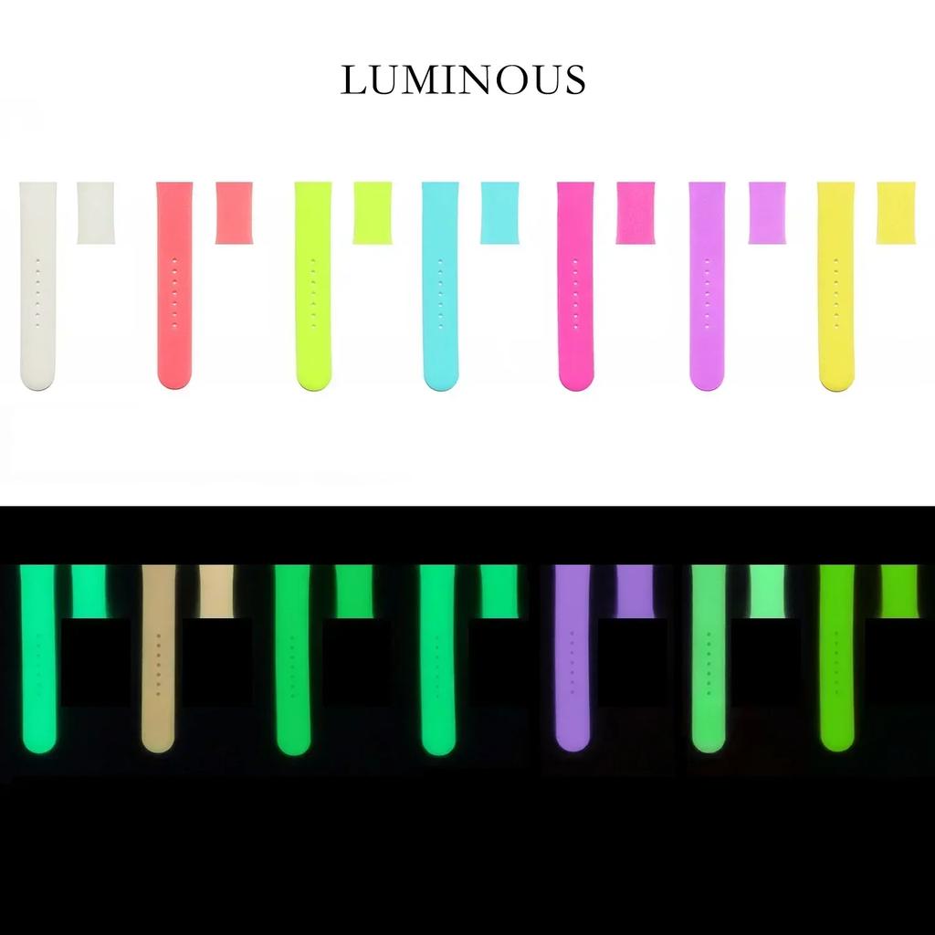 Świecący Silikonowy Pasek Do Apple Watch Band Ultra2 Sport Loop Bransoleta Do Iwatch10 9 8 7 6 5 4 Se 49/46/45/41/42/44/42/40/38mm