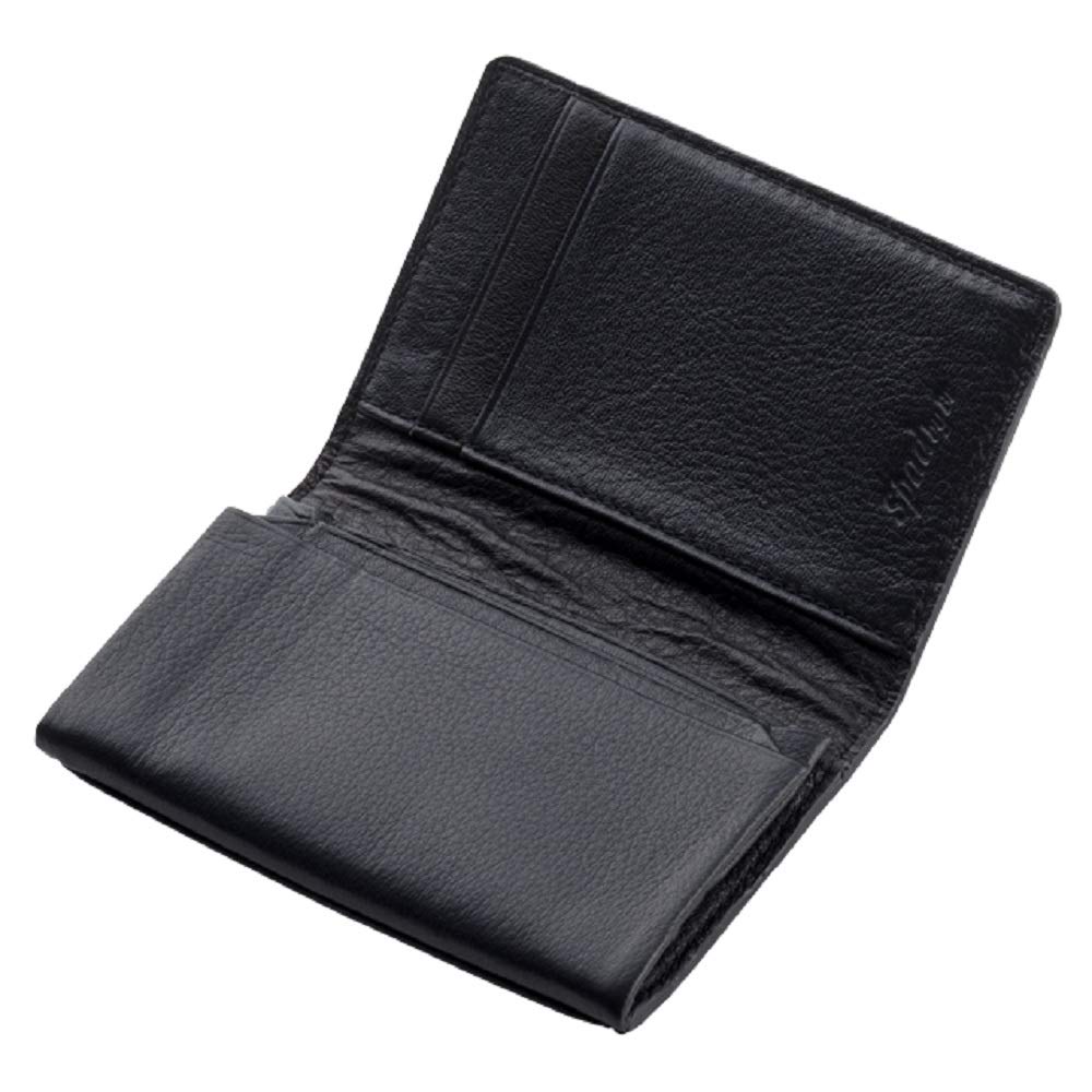 SPAD YAK Leather Business Card Accordion Navy X Black Holder, Gusset,
