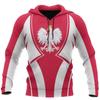 Polnische Flagge Emblem Harajuku Bedruckt Retro Mode Herren und Damen Sport Outdoor Freizeit Täglich Locker Bequem Hoodie