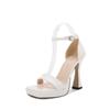 Spring and Summer New One-word Buckle Women's Sexy Open-toed Stiletto High Heels (this Style Will Not Be Replenished)