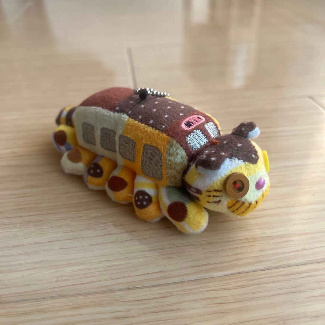 Totoro Ghibli Park Limited Cat Bus Patchwork Pattern Plush Keychain