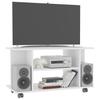 Mobile TV con Ruote Bianco 80 x 40 x 45 cm Legno Ingegnerizzato