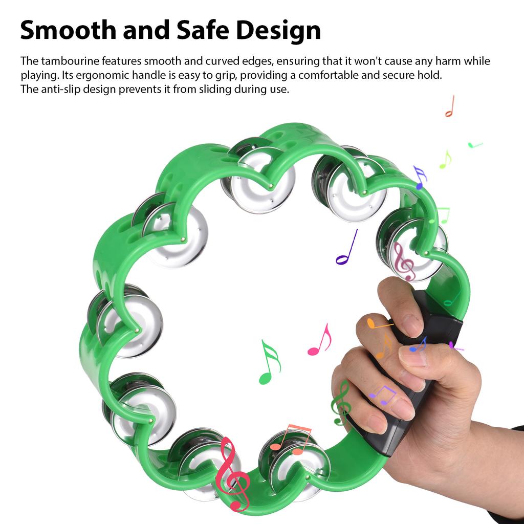 Tambourine for Adults Pleasant Jingle Sound Hand Cranked Bell Rings Metal Bell Sound Percussion