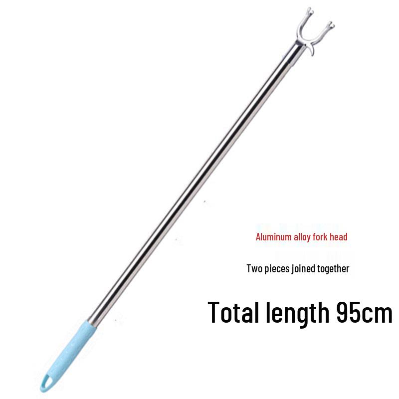 Stainless Steel Retractable Clothes Drying and Retrieval Pole for Home, Dorm, and Balcony.