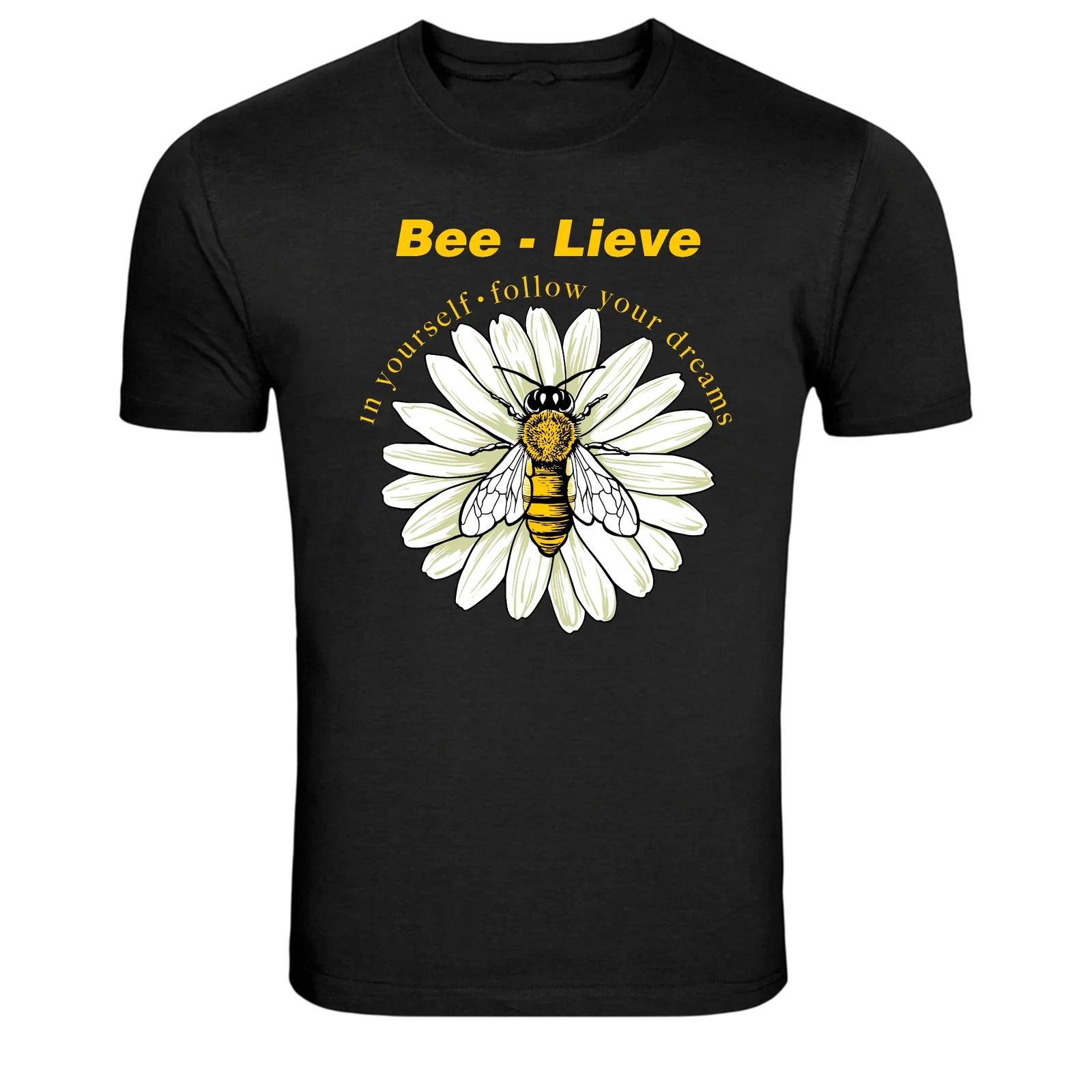 Bee Lieve Follow Your Dreams Bee Daisy Graphic T-Shirt S