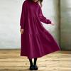 Solid Color Sweatshirt Long Dress Women Vintage Women Loose Long Sweatshirt