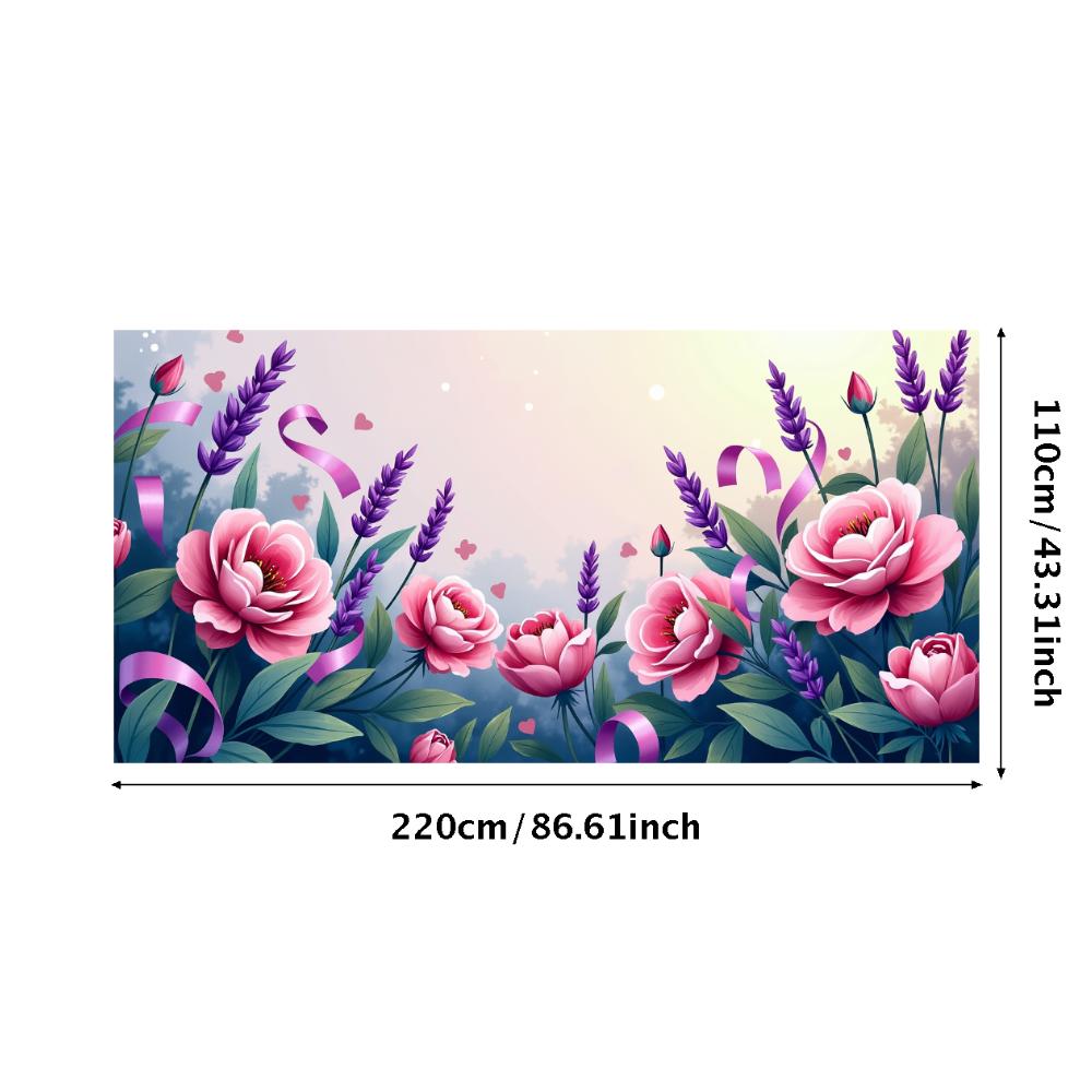 Peony Rose Flower Banner Backdrop Spring Outing Wedding Decor Photography Background Party Decoration Event Photo Shoot Supplies