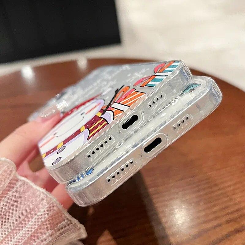 TPU Christmas Gift Transparency Phone Case For iPhone 15 Pro Max 14 13 12 11 Angel-Eyes 15 Shockproof Silicone Soft Back Cover