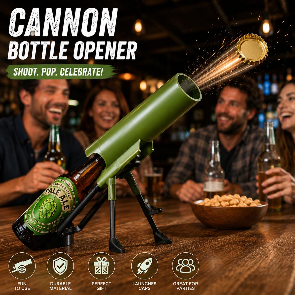 70mm Beer Bottle Opener Tripod Cannon Shaped Beer Bottle Opener Creative Cap Launcher Shooter Bar Party Gadget
